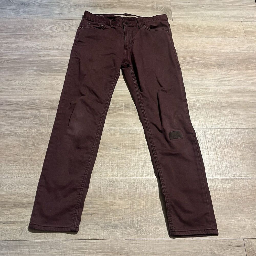Banana Republic Traveler Jean Men's 30x30 (Fits 30x28) Slim Fit Denim Burgundy
